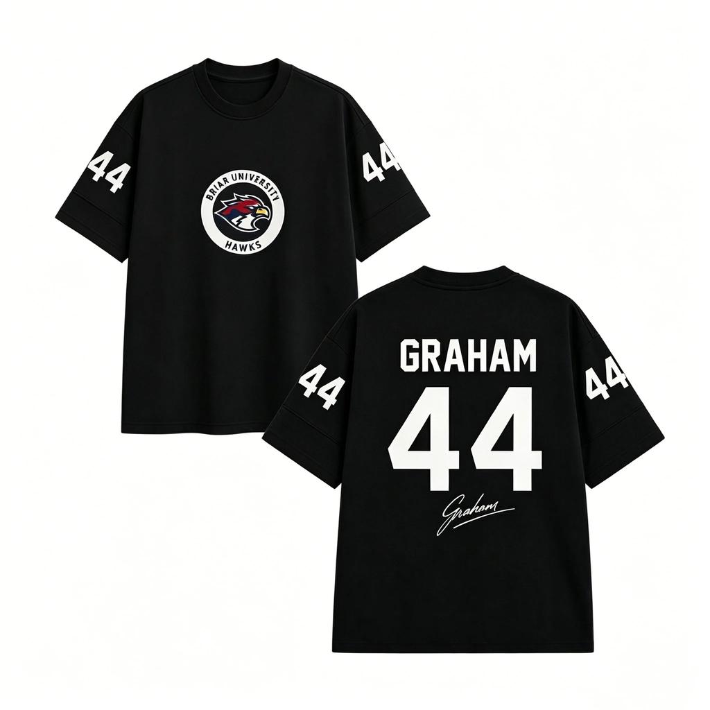 New TV - Off Campus Briar University Jersey Graham 44 22 DI LAURENTIS 66 Signature T-shirt Casual Loose Tops Unisex