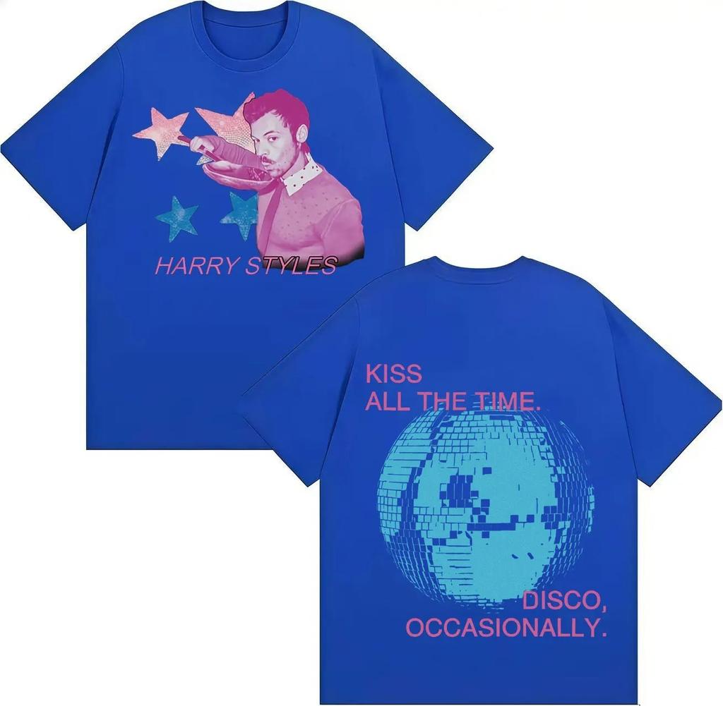 Harry Styles Kiss All The Time Disco Occasionally Fashion Short Sleeve Unisex YK s Oversized Cotton TShirt Streetwear