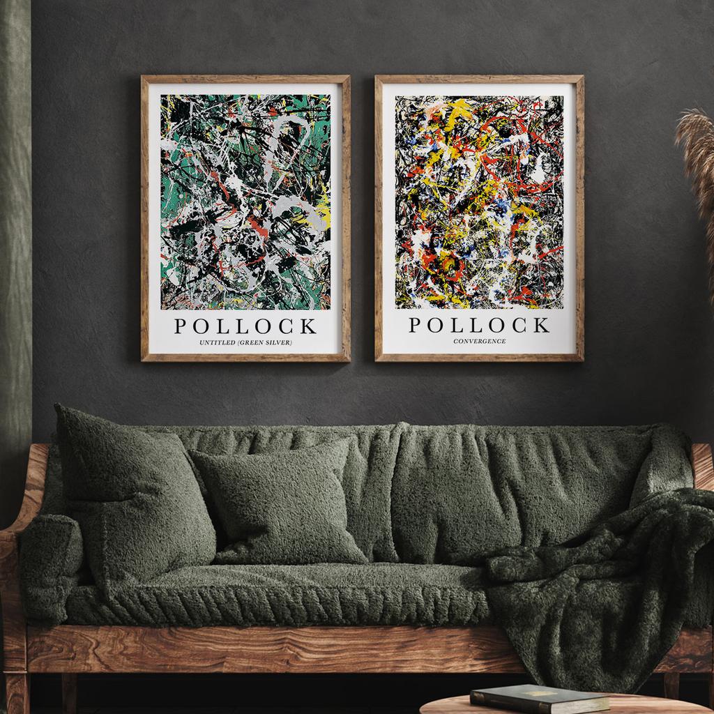 Zestaw dwóch plakatów pollock obrazy