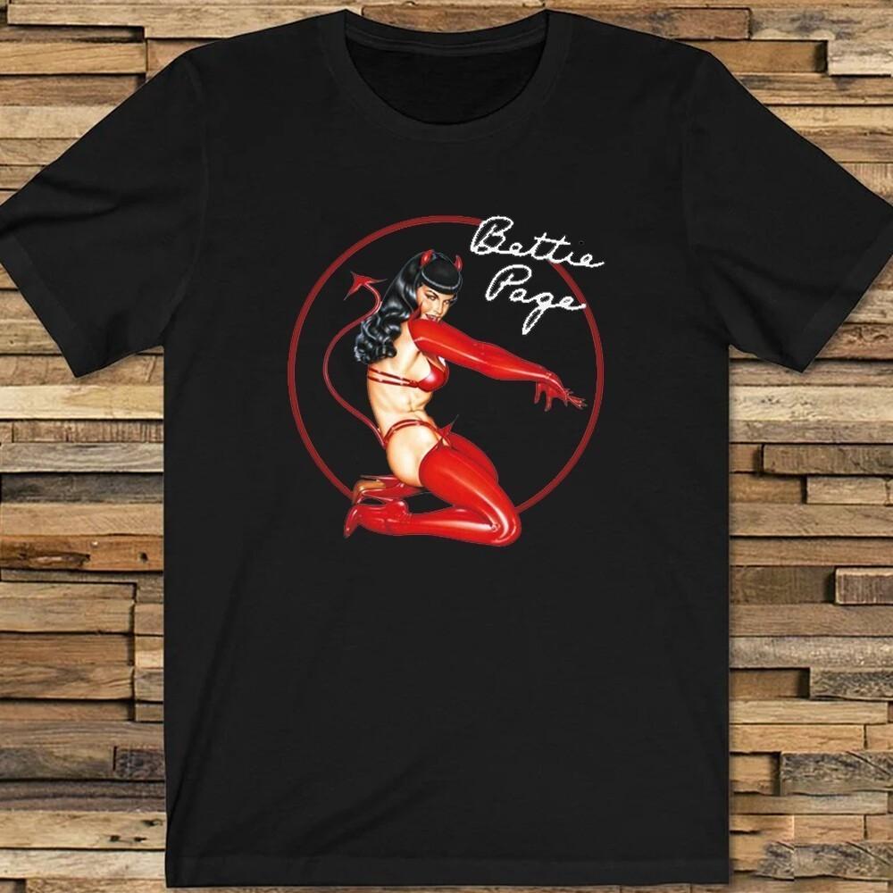 Christmas gift Red Devil Bettie Page Cotton Unisex All Size T-Shirt 23D1181 S