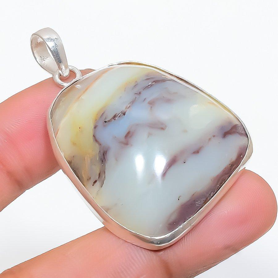 Chrysoprase Gemstone Handmade 925 Steling Silver Jewelry Pendant 1.97" SU-9667