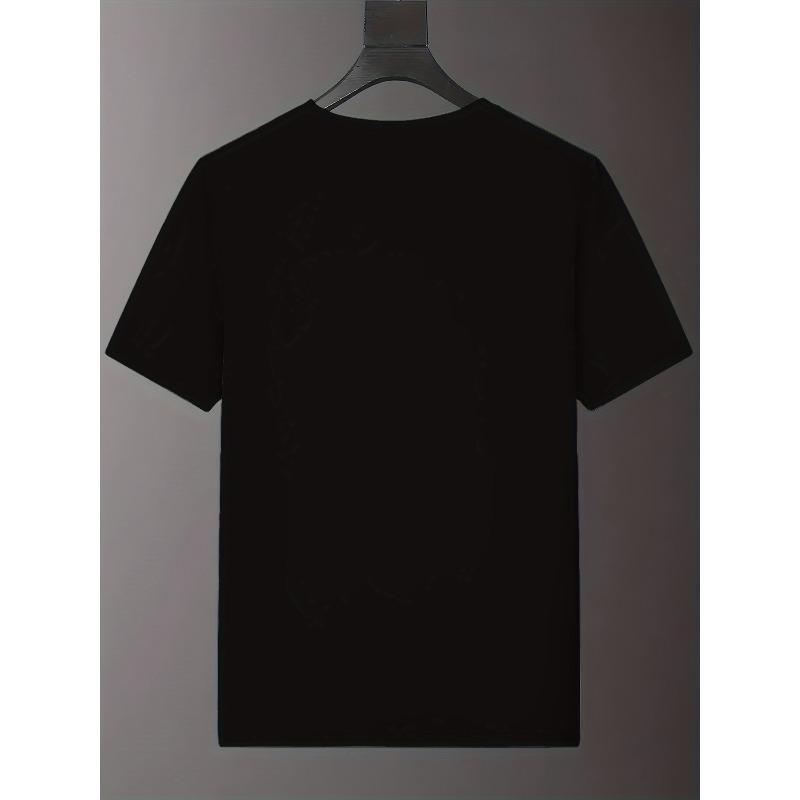 Taglie Europee Uomo T-shirt a Maniche Corte con Stampa Geometrica - Tessuto Morbido e Traspirante, Vestibilità Regolare, Maglietta Casual per Estate, Feste e Vacanze