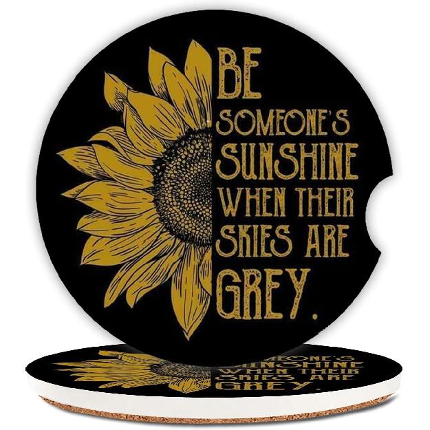 Ceramic Cup Holders Car Coasters for Women/Men,Cool Absorbent Drink Cup Car Holder Coasters with A Finger Notch 2.56" Pack of 2,Blue Marble Gold