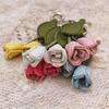 Handmade Flower Pu Keychain Hanger Bag Charm Cute Tulip Leather Pendant  Women
