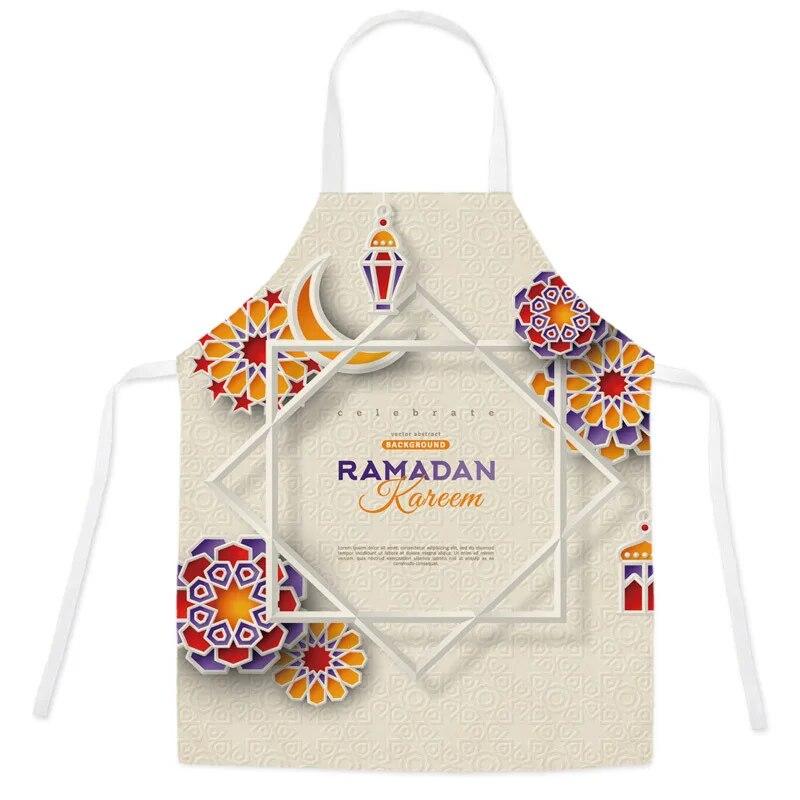 

Кухонный фартук Мусульманский исламский фартук с принтом Рамадан для мужчин и женщин Необрастающие рукава без рукавов для чистки дома, кухонные принадлежности 47X38CM