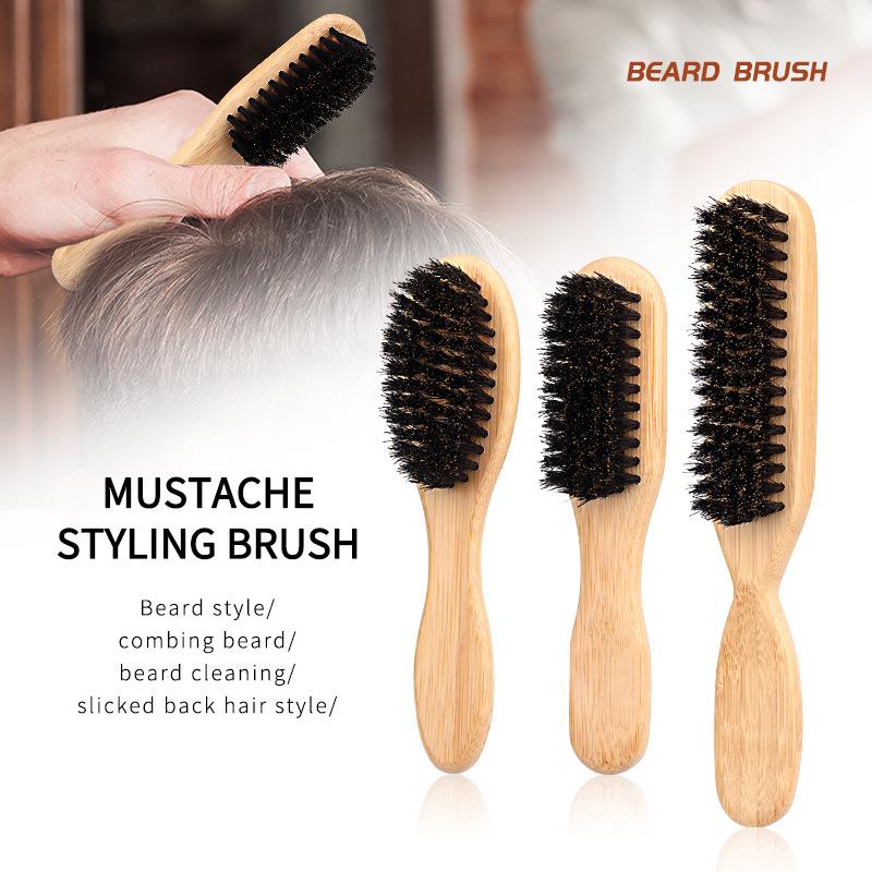 Men's Multi-functional Boar Bristle Brush: Hair, Beard Care, and Styling Comb