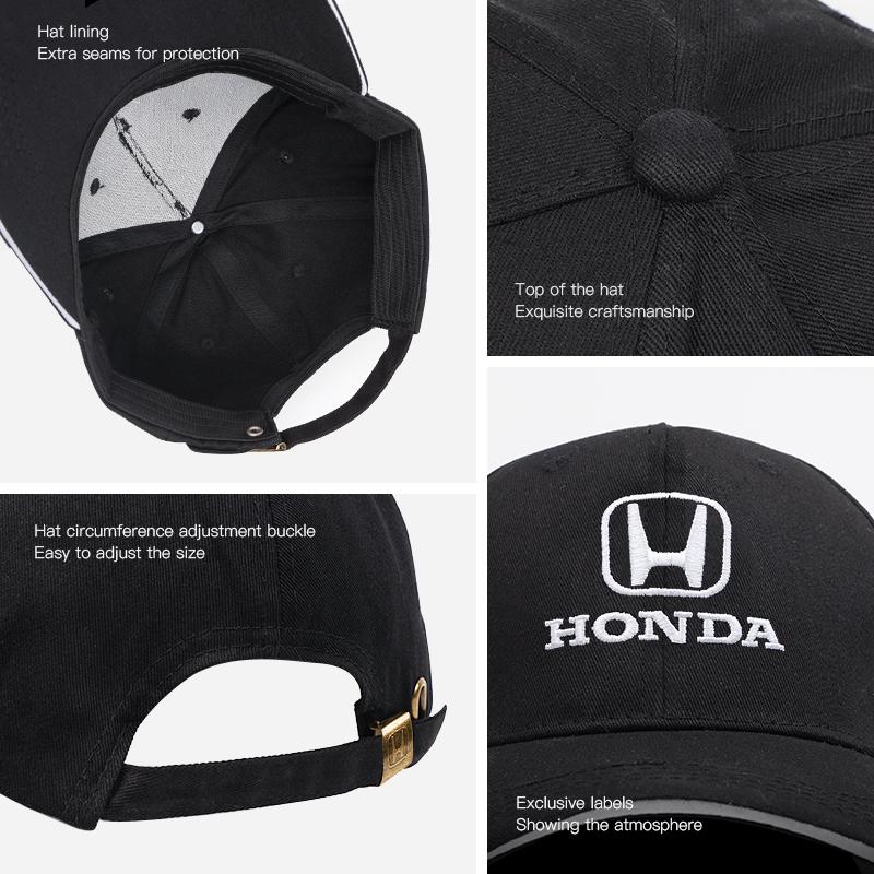 Car Logo Embroidery Baseball Cap Adjustable Casual Sunscreen Hats Sports Caps For Honda Civic Fit Jazz Accord Pilot CRV Odyssey