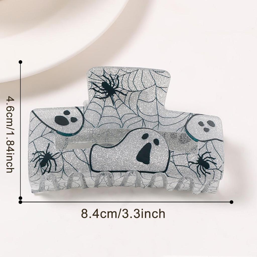 Creative Halloween Glitter Ghost & Spiderweb Hair Clip for Women