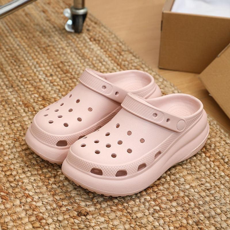 

Теплые туфли с отверстиями, женские летние новые садовые туфли на мягкой подошве, милые пляжные туфли с кроликом, крутые шлепанцы для женщин 39-40 (positive size) розовый