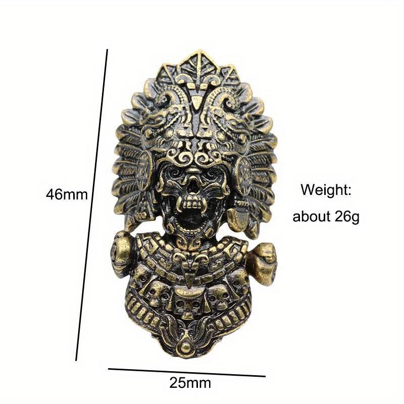 Chief Skull Head Brass Buckle EDC Outdoor DIY Woven Paracord Survival Bracelets Accessories Vintage Umbrella Rope Lanyard Beads