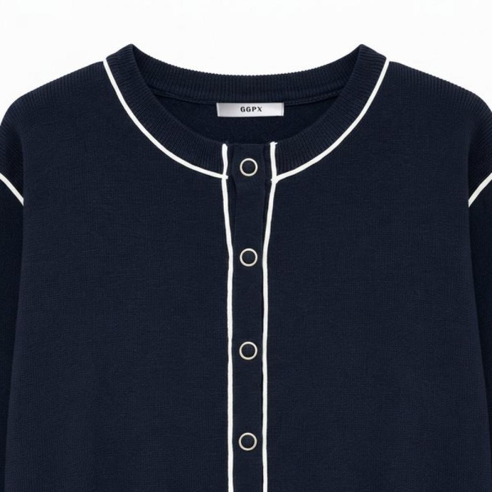 Ggpx New York Round Neck Line Button Knit Cardigan Gq8kg018f