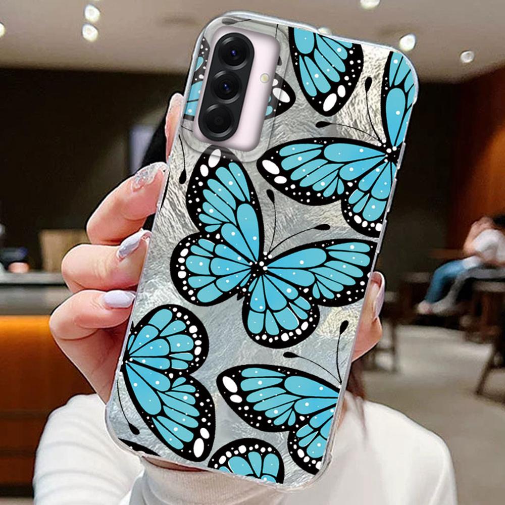 

Красочный градиентный фиолетовый бабочка леопардовый принт для Samsung Galaxy A16 A36 A56 чехлы для телефонов силиконовый прозрачный мягкий бампер TPU жесткий чехол для задней панели ПК Samsung A16
