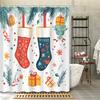 1pc Christmas Christmas Decoration Winter Decoration Watercolor Christmas Stocking Holiday Gift Decoration Printed Shower Curtai