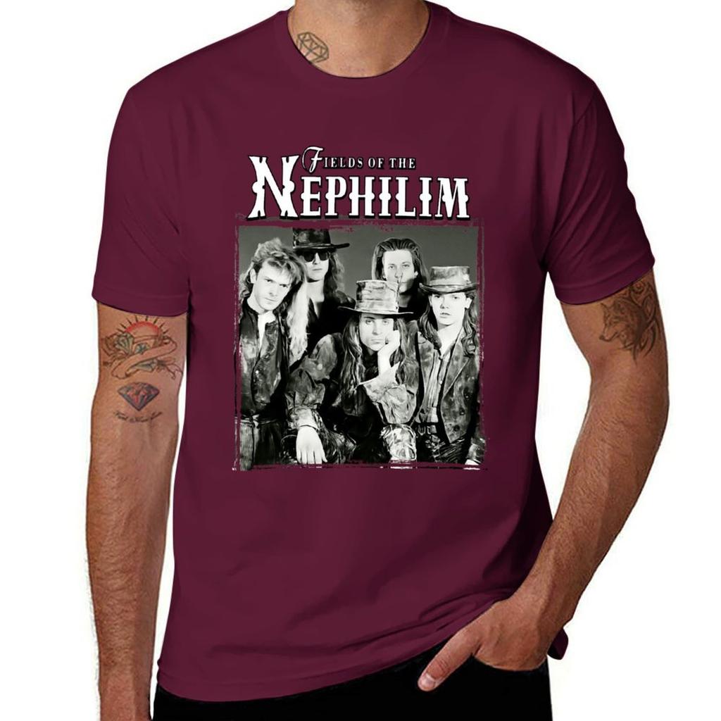 Felder der Nephilim Band T-Shirt Jungen Tierdruck Grafik T-Shirt kundenspezifische koreanische Mode Vintage T-Shirt Männer