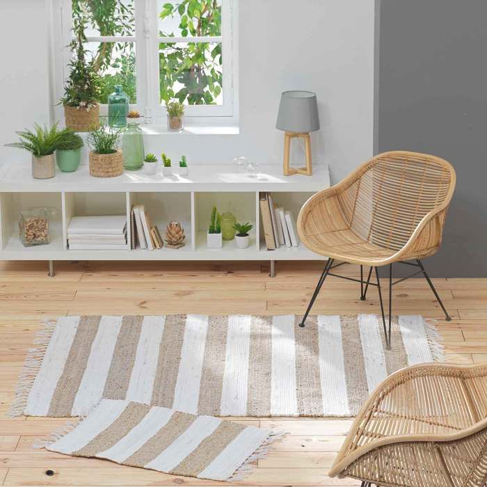 Rectangular Rug with Fringes - L 170 X 120 Cm - Sagane