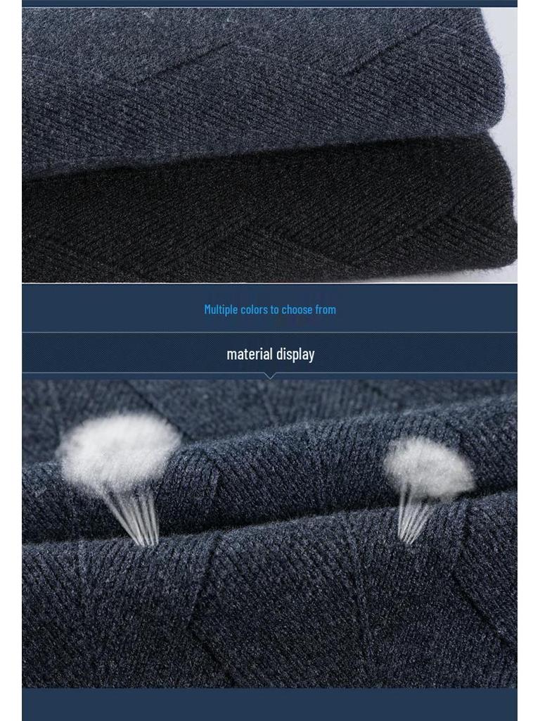 Brandneuer Herren Winter Kaschmir Cardigan: Mid-Age Dad Stil, Dicker Business Wollpullovermantel