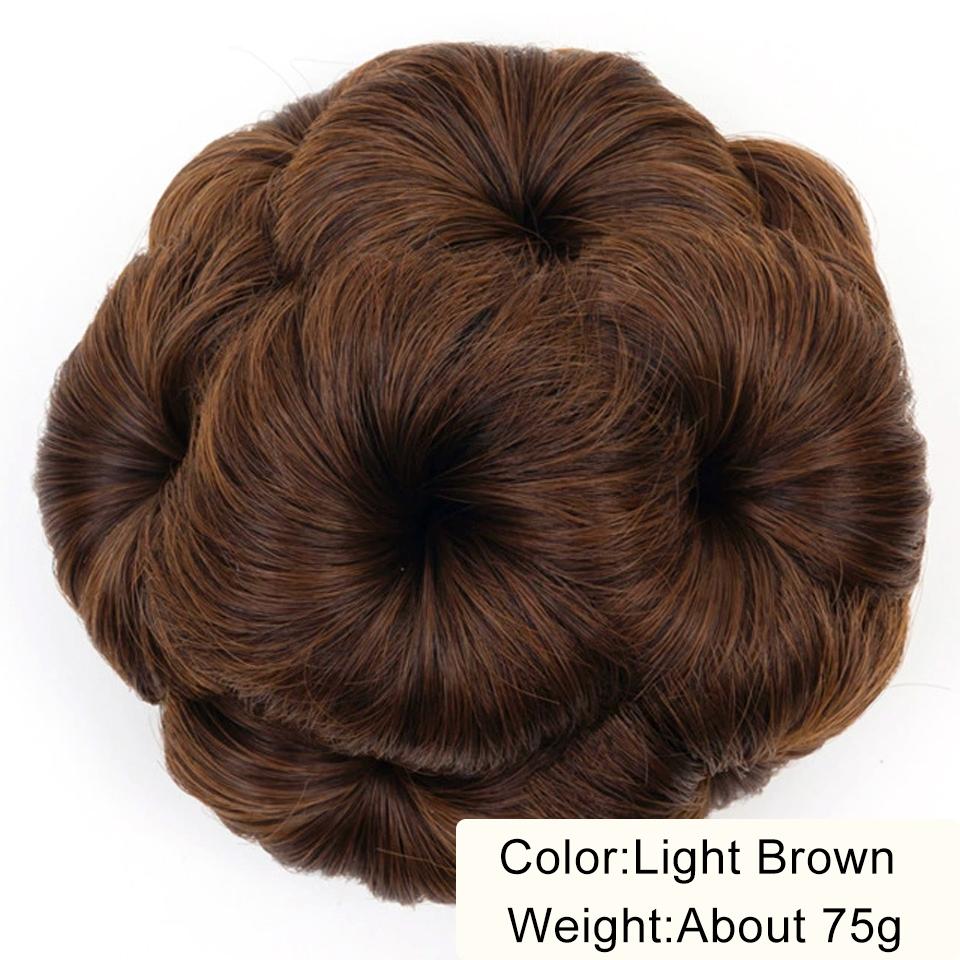Synthetic Hair Bun Chignon Diamond Clip On Pad Updo Round Flower Donut Shape Stylish Hairpiece for Party Wedding Quick Hairstyle