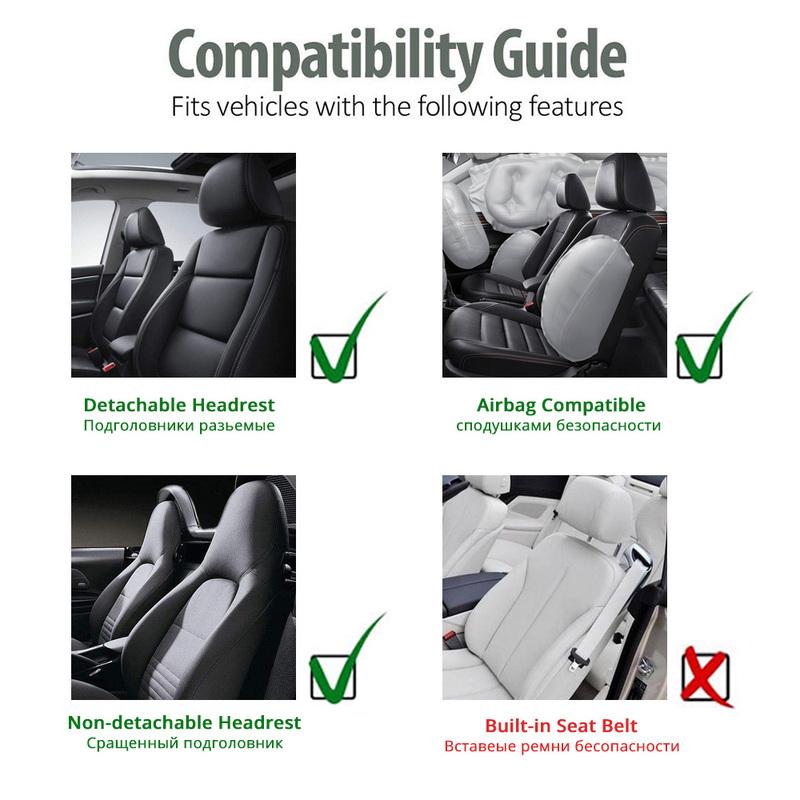 Coprisedile Auto in Ecopelle Set Completo Compatibile con Airbag e Sedile Posteriore Diviso Coprisedili Universali per Auto Stile Coprisedile Auto Interni Auto