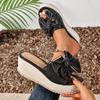 Women's Thick Sole Sandals Solid Color Versatile Bow High Quality Platform