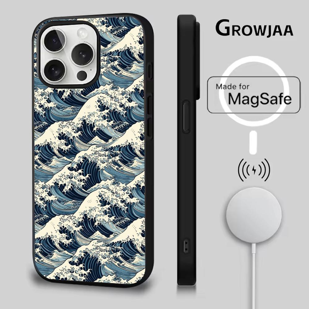 Great Wave Kanagawa Phone Case For iPhone 16e,16,15,14,13,12,11,Plus,Pro,Max,Mini Magsafe Magnetic Wireless Charging