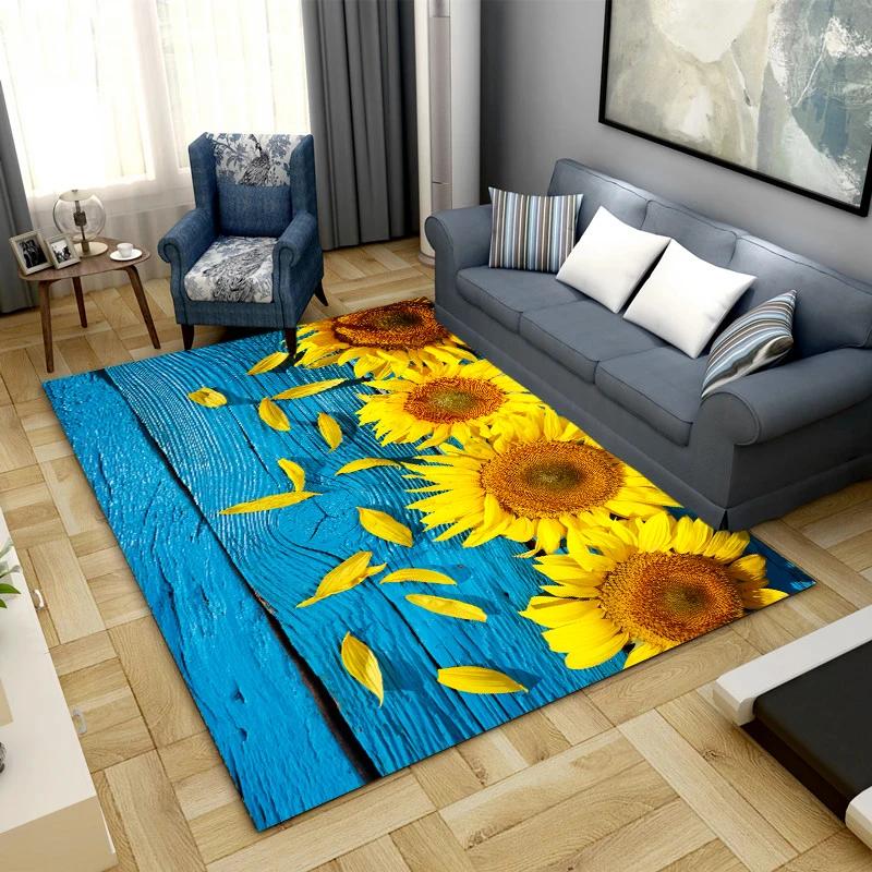 Sunflower Carpet Room Decoration Floor Mat Cute Flowers Nordic Rug Carpets for Bedroom Door Mats Entrance Kitchen Mat Floral Rug