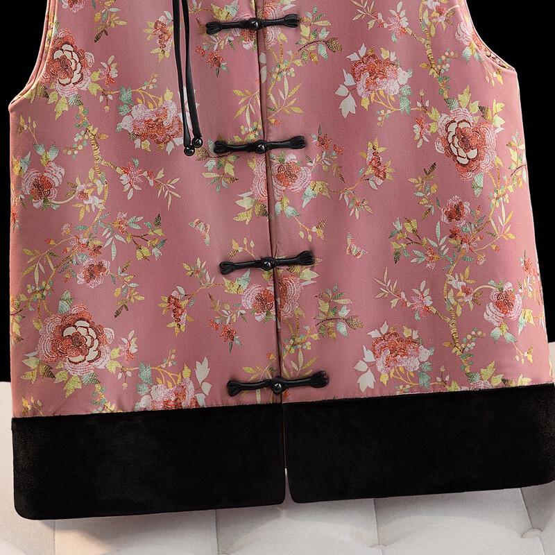 New Chinese Style Floral Disc Button Vest for Women