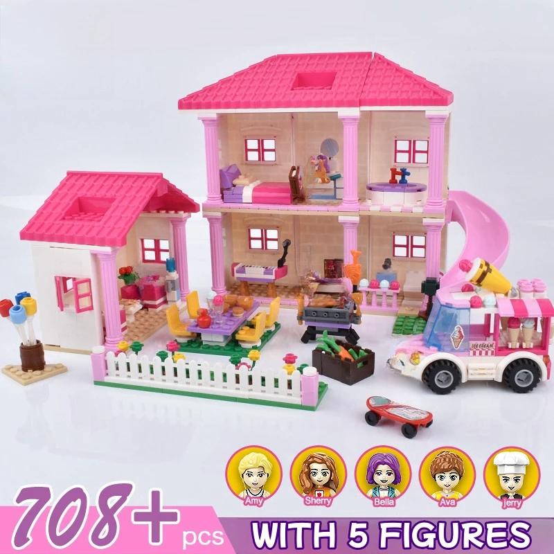 

Non-Toxic Creative Building Block Model Summer Vacation Villa Castle Moc Creative Assembly Bricks Educational Toy For Kids Birthday Gift S