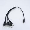 10pcs Wholesale 40cm DC 1 Female To 6 Way Male Splitter Power Plug Extension Cable 5.5mm*2.1mm Connector 12V Supply Wire Cord