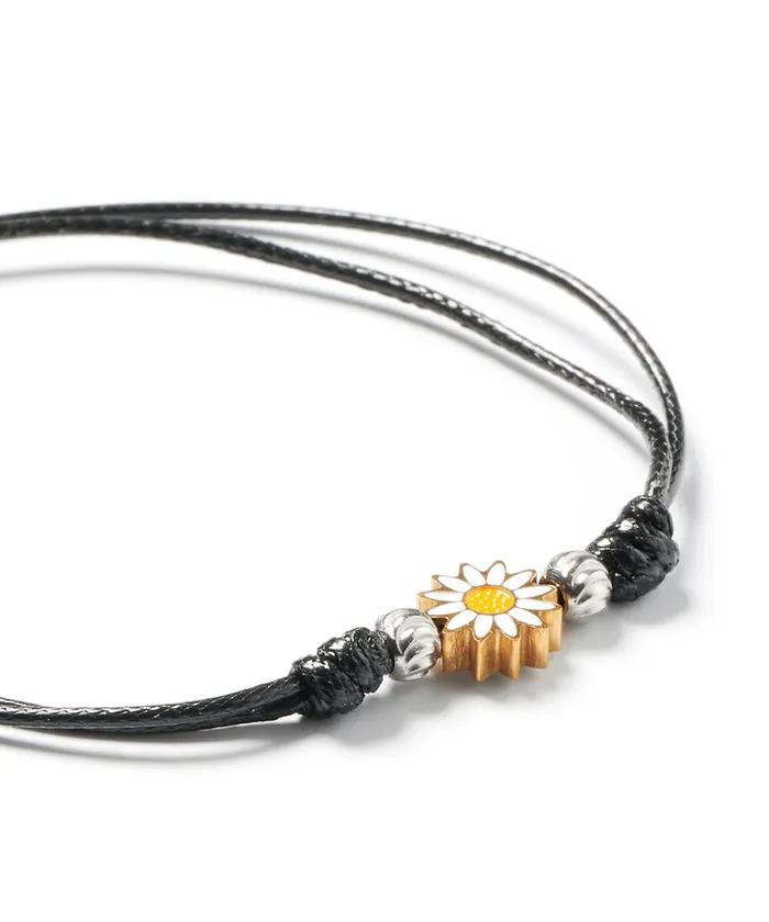 Lucky Sunflower Pendant String Knot Bracelet (C2601AC1371)