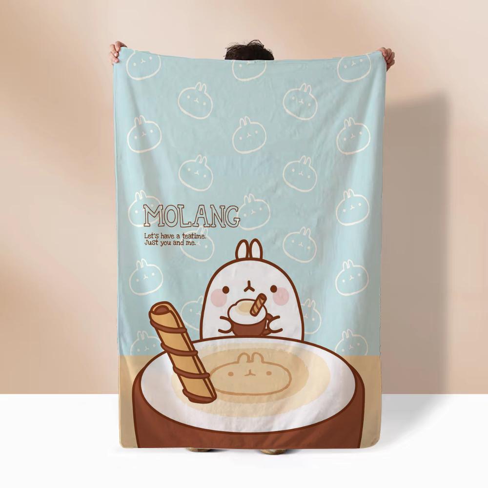 Molang Luxury Throw Blanket for Sofa Decoration Bed Blankets Characters Interior for Home Fluffy Soft Blankets King Size Cobija