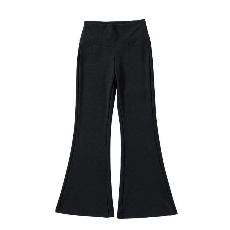 3-14 Jahre Kinder Mädchen Einfarbig Elastische Schlaghosen Hohe Taille Fitnesshose