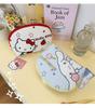Cute Cartoon Cotton Large Capacity Makeup Bag Portable Travel Toiletry Zipper Pouch For Cosmetics And Underwear Storage