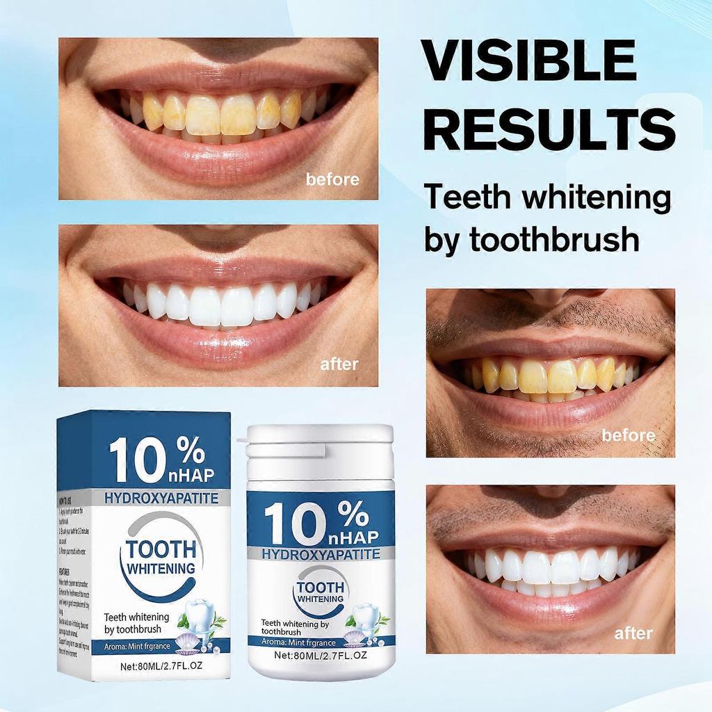 Microcrystalline Hydroxyapatite Powder, 10% Hydroxyapatite Tooth Powder Hydroxyapatites Toothpaste Powders, 80G Less