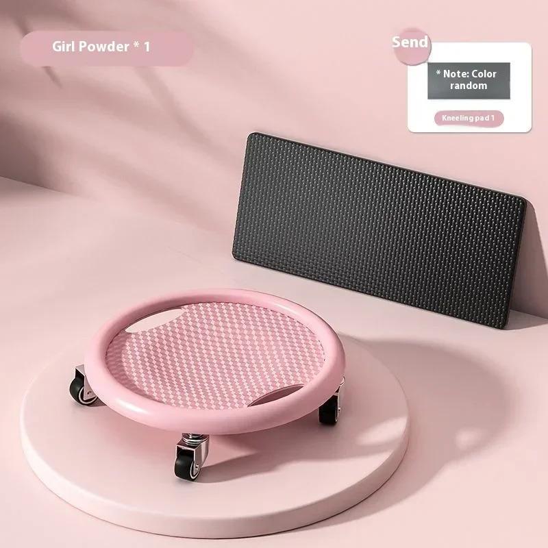 

Abdominal Wheel Roller Abs Trainer Home Fitness Equipment Accessories Abdominal Waist Exerciser Bodybuilding Mute Sliding Plate рожевий
