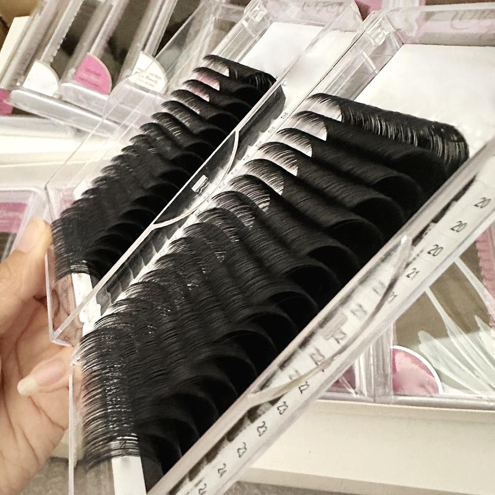 Dark Matte Black 0.03 0.05 Cashmere Volume Lash Extension Supplies Private Label Individual Eyelash Extension Tray