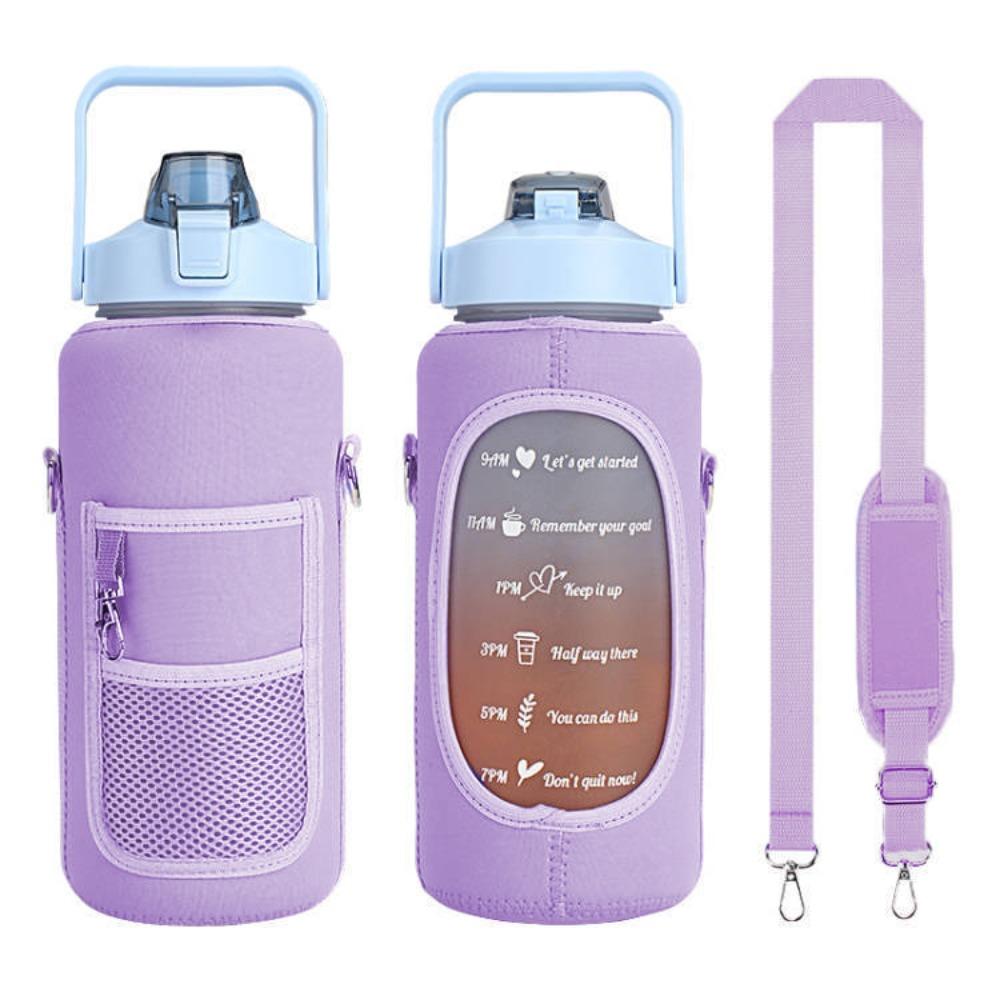 Neoprene Sport Water Bottle Cover Adjustable Shoulder Strap Tumbler Holder Bag  Tumbler