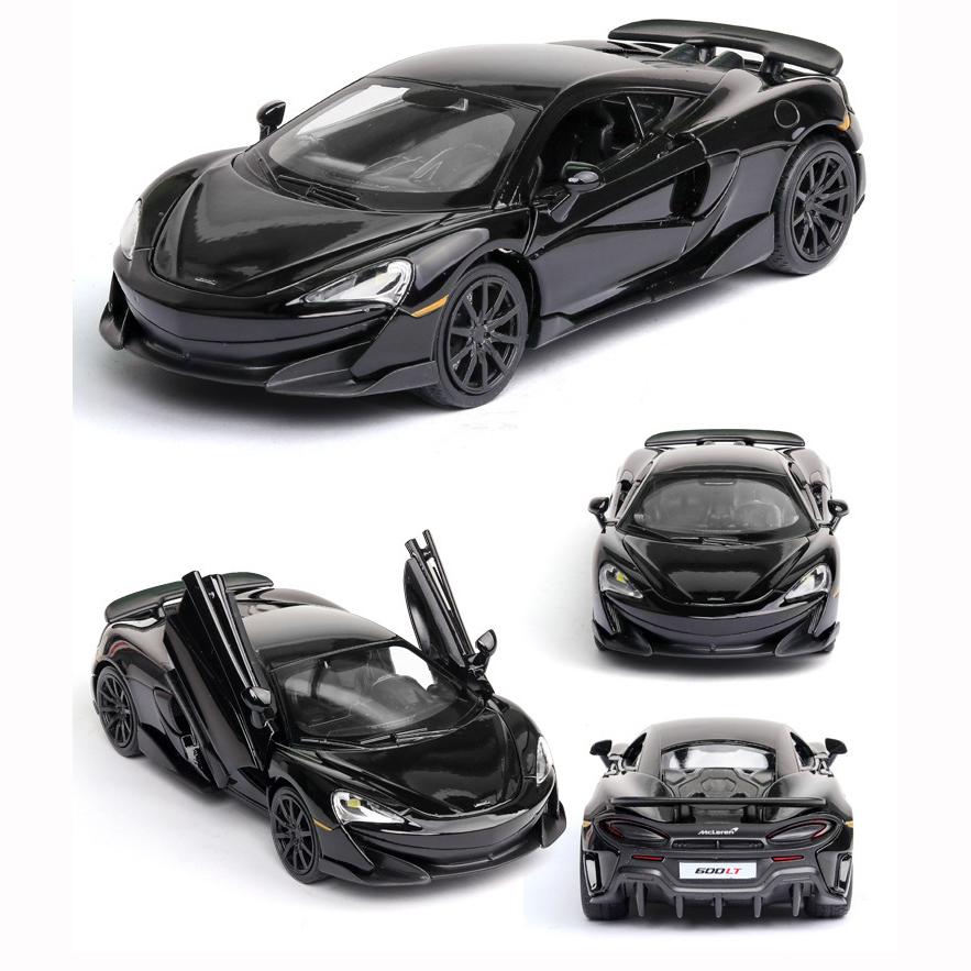 1:McLaren 600LT metallbilmodell i 32 skala, tilbaketrekkbare biler med lyd og lysdioder, Diecast billekebiler, bursdagsgave til gutter og jenter