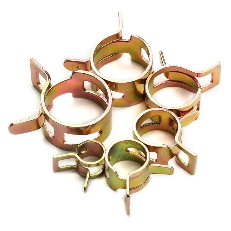 60pcs Spring Hose Clamp Set Low Pressure Air Clips for 6-15mm Pipe Durable Band Clamps with Plier for Easy Installation