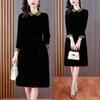 Elegant Mulberry Silk Velvet Dress: Plus Size, Flaw-Concealing, Anti-Aging, for Middle-Aged Mothers – Autumn/Winter