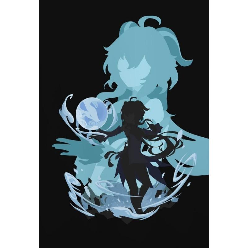 Genshin Impact Poster Game Print Wall Art Gift for Gamers Genshin Impact Characters Aesthetic Decor Canvas Painting Gaming Print