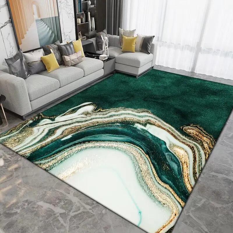Nordic Style Black Gold Luxurycarpets for Living Room Non-slip Bedroom Decoration Home Large Area Rugs Cloakroom Floor Foot Mats