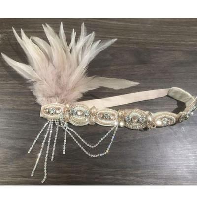 Romantische Federkronen Kopfschmuck 1920er Jahre Flapper Stirnband mit Strasssteinen Für Bühnenauftritte Und Party-Fotoshootings