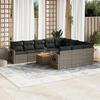 VidaXL Garden Lounge Set with Cushions 11 Pcs, Patio Sofas, Patio Furniture Set, Outdoor Furniture, Grey 3257075