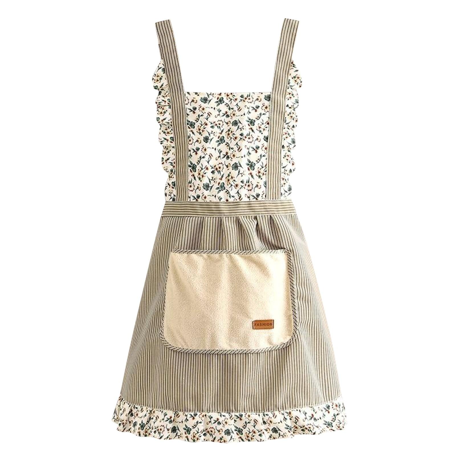 

Холщовый фартук для домашнего использования, стираемый вручную фартук для кухни, дышащая кулинарная одежда, облегающая талию рабочая одежда One Size зелёный