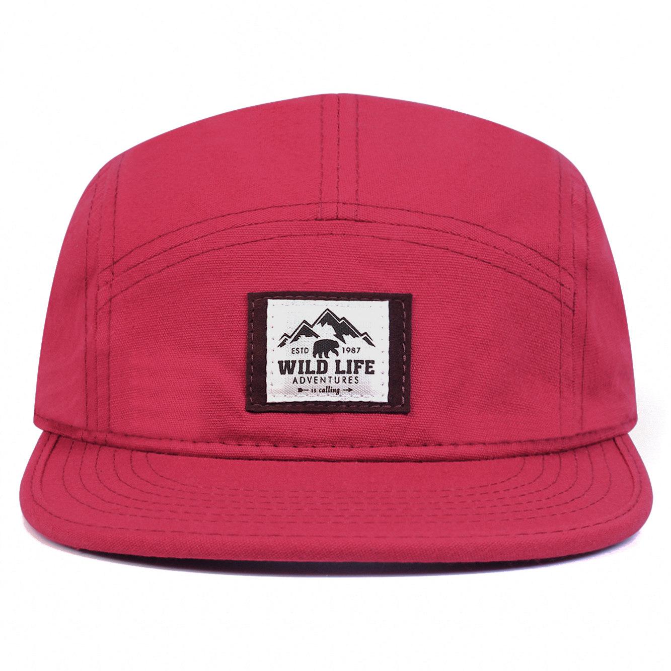 Wild Life Baumwolle 5 Panel Baseballkappe Snapback Kappen Bone Gorras Hombre Originale Hip Hop Hüte Für Männer Frauen Verstellbar 56-59 cm red