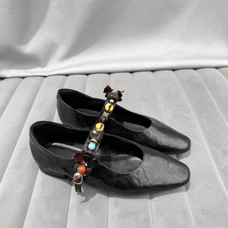 

Модная обувь на низком каблуке, осенняя новинка, с квадратным носком, с мелким вырезом, с драгоценным камнем, на одной перемычке, на мягкой подошве, нескользящая, износостойкая, низкая 40 чёрный