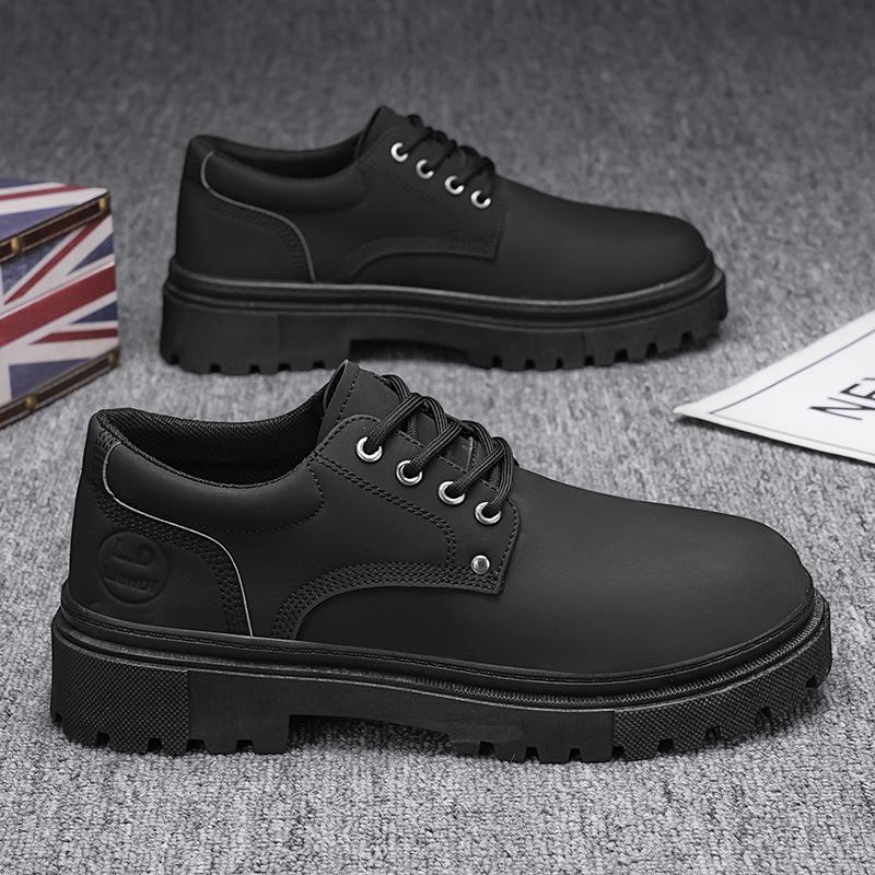 2025 Autumn New Men's Shoes British Style Tooling Shoes Men's Casual Leather Shoes Fashion Trend Platform Single Shoes