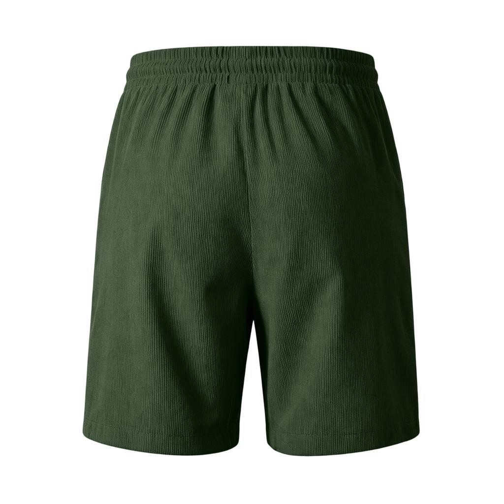 Pantaloncini Casual in Velluto a Coste da Uomo con Vita Elastica Coulisse e Tasche Laterali Vestibilità Rilassata Leggeri Pantaloncini Estivi