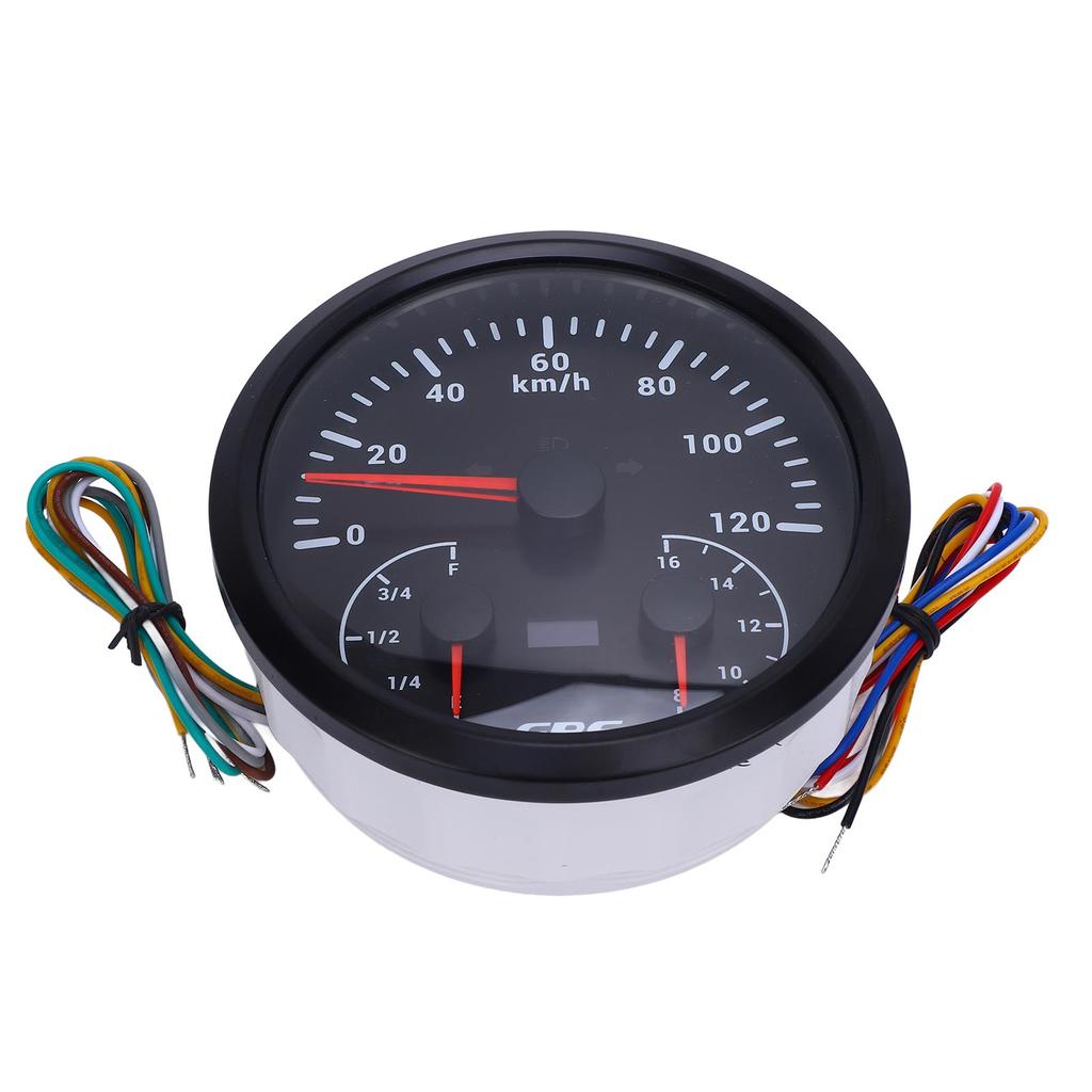 3 in 1 GPS Speedometer 0 to 120KMCelsiusH 110mm Odometer 8 to 16V Voltage Gauge E-1Celsius4-1Celsius2-3Celsius4-F Fuel Meter with Turn Signals f