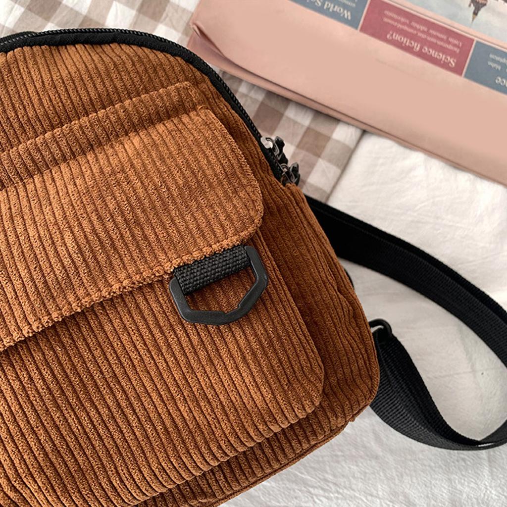 Přenosný manšestrový batoh Malá cestovní taška Dvojitá taška přes rameno Mini batoh Školní taška na nákupy Každodenní nošení